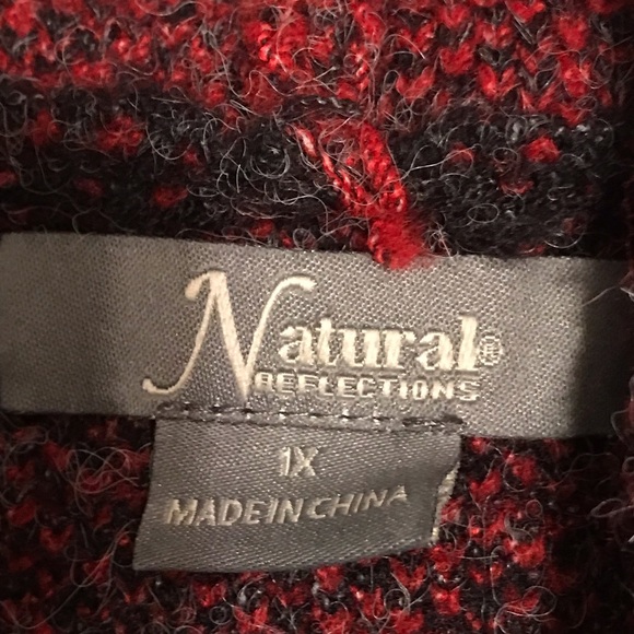 Natural Reflections Red Plaid Cardigan - Picture 3 of 6